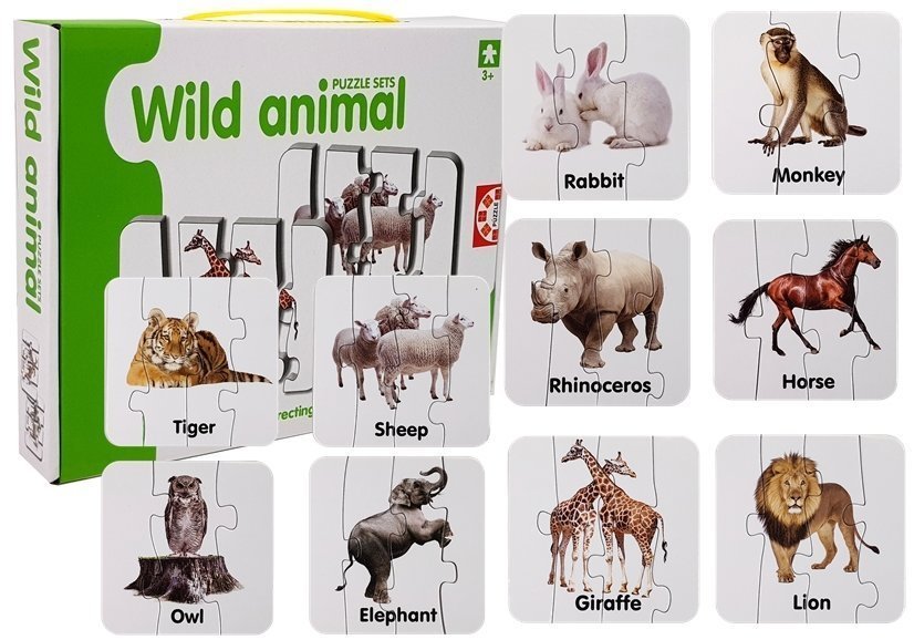 Kinder Wilde Tiere Pferd Löwe Tierpuzzle Kinderpuzzle Puzzle 10 Teile