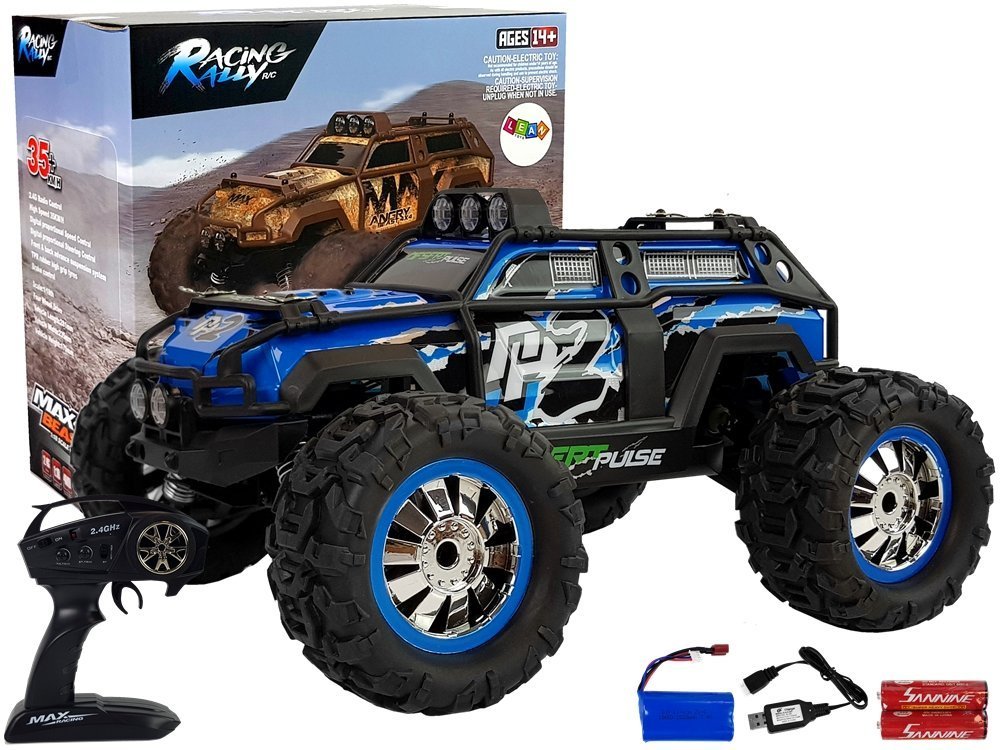 Rallye Auto ferngesteuert blau Fahrzeug Monster Truck Spielzeug RC