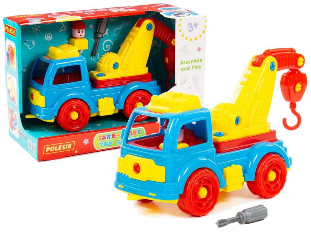 Kran Transport Kunststoffkran Baustelle Spielzeug Set Schraubenzieher