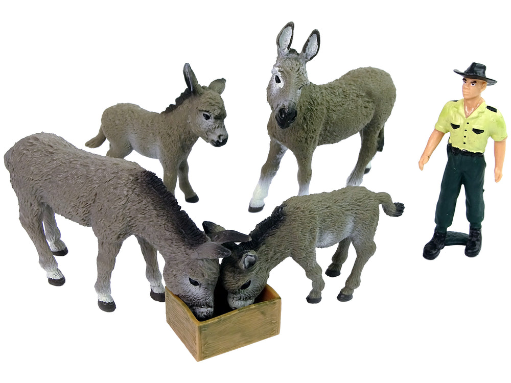 Zaun Figurenset „Four Donkey Farmer“ Esel Bauernhof Figuren Set Tiere