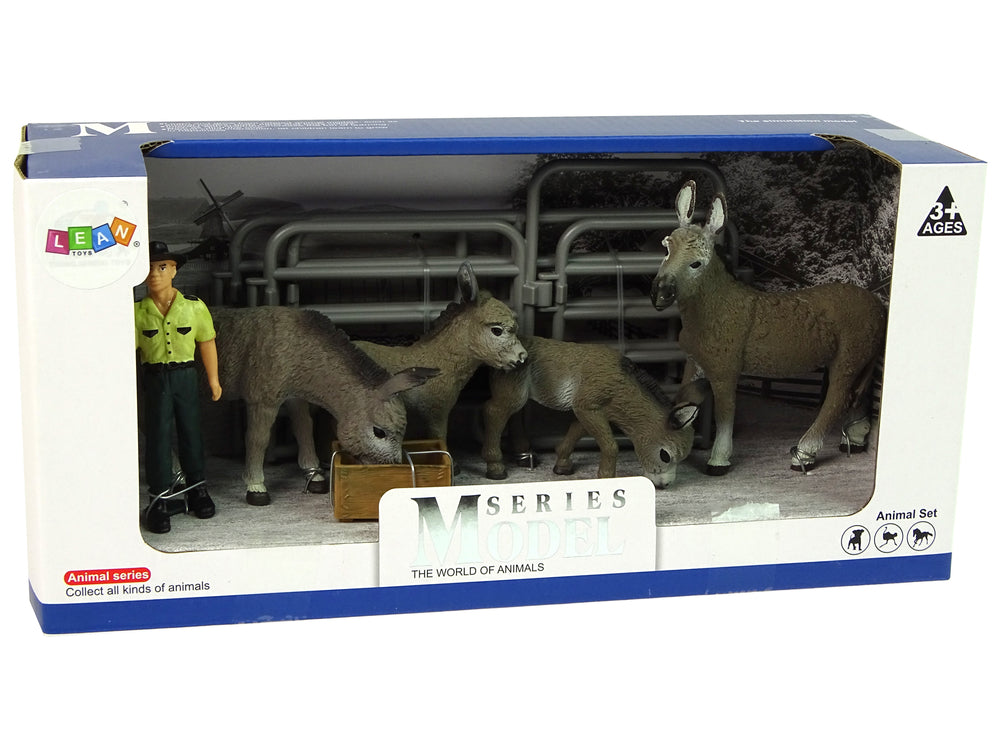 Zaun Figurenset „Four Donkey Farmer“ Esel Bauernhof Figuren Set Tiere