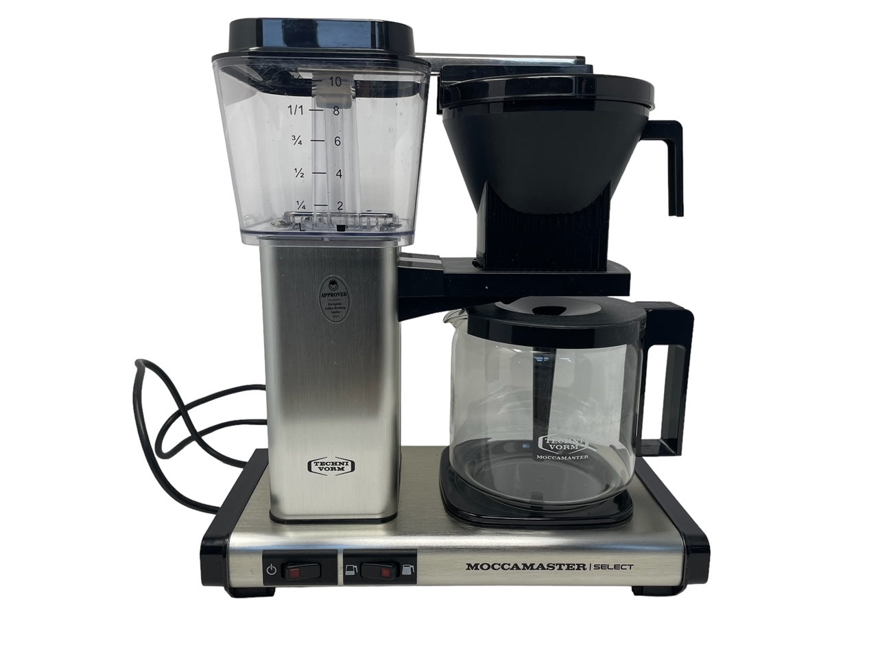 (C) Moccamaster KBG Select, filter coffee machine, coffee pot glass, color brushed, 1.25 liters