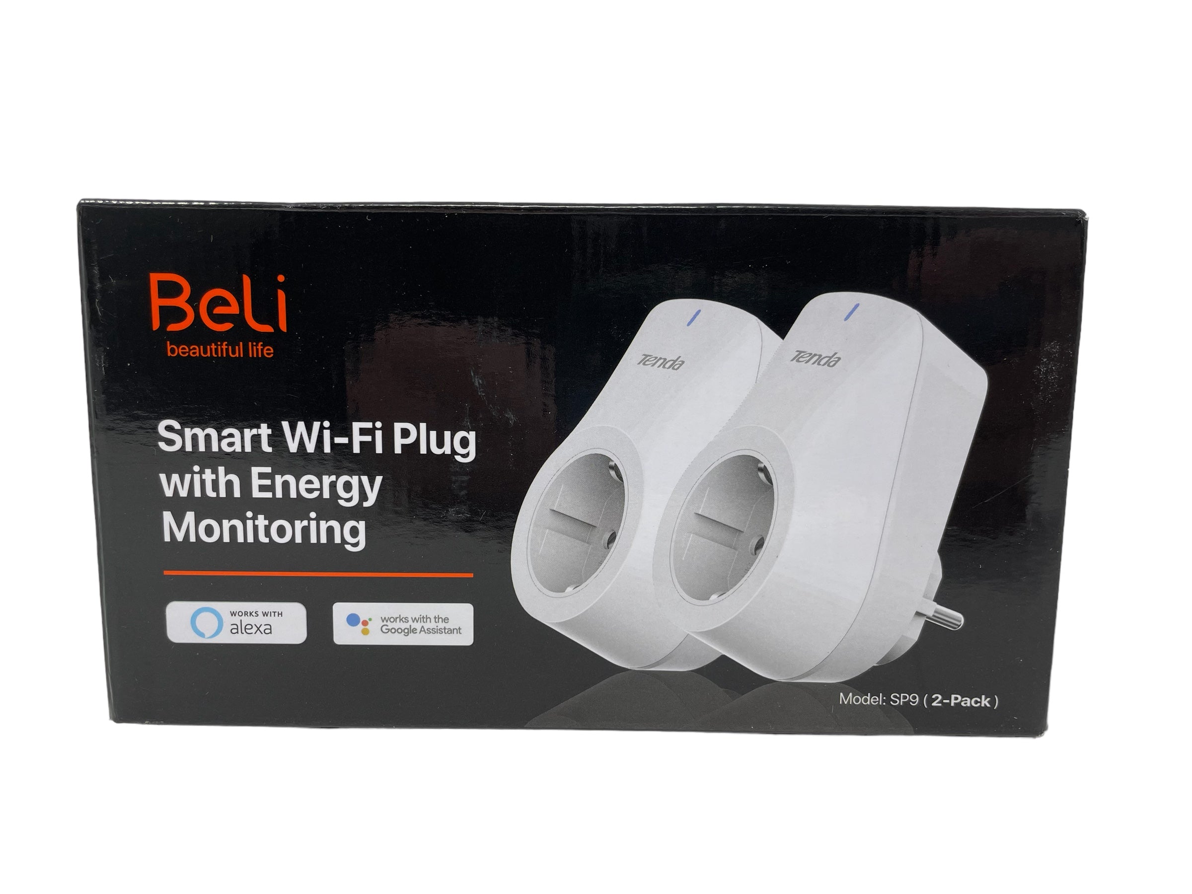 (B1) Tenda WLAN Smart Steckdose SP9, 16A Wifi Plug mit Energieverbrauchsanzeige, App- und Sprachsteuerung