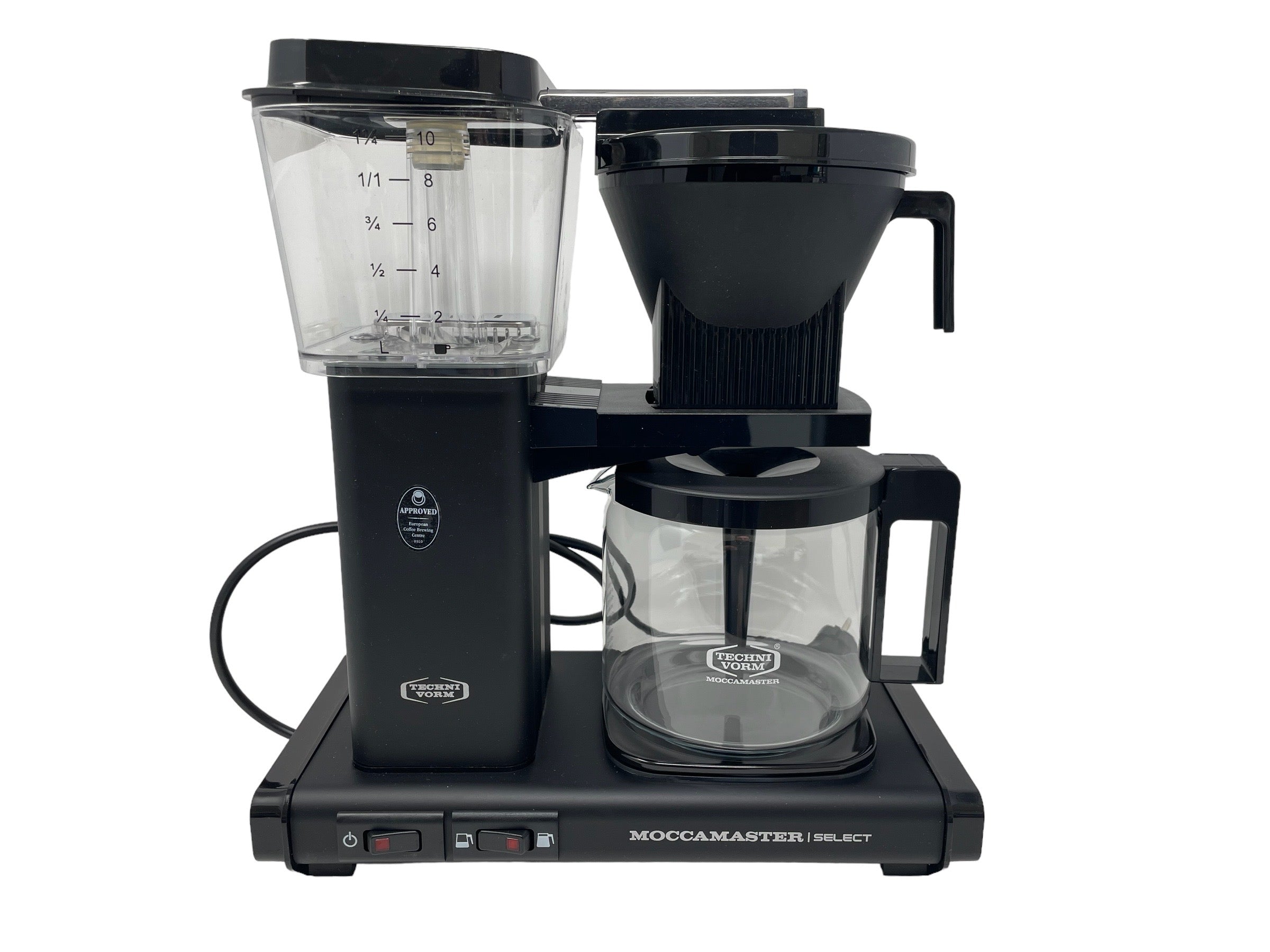 (B1) Tchibo Moccamaster KBG Select, cafetera, máquina de filtro café, retro, negro mate, 1.25L