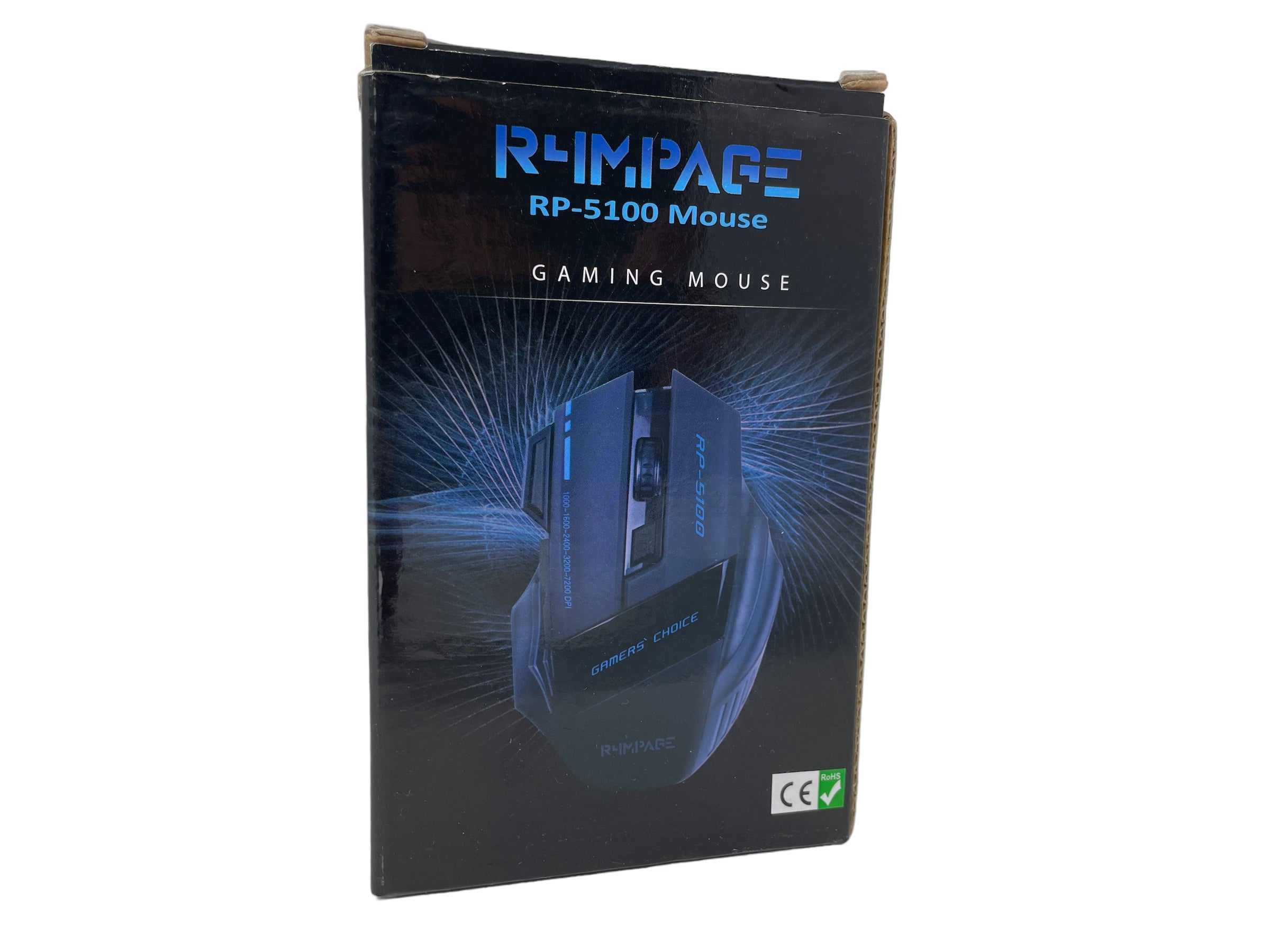 R4mpage RP-5100 6 Farbige LED-Gamingmaus, 7 Tasten, Scrollrad, Auflösung bis zu 7200 DPI