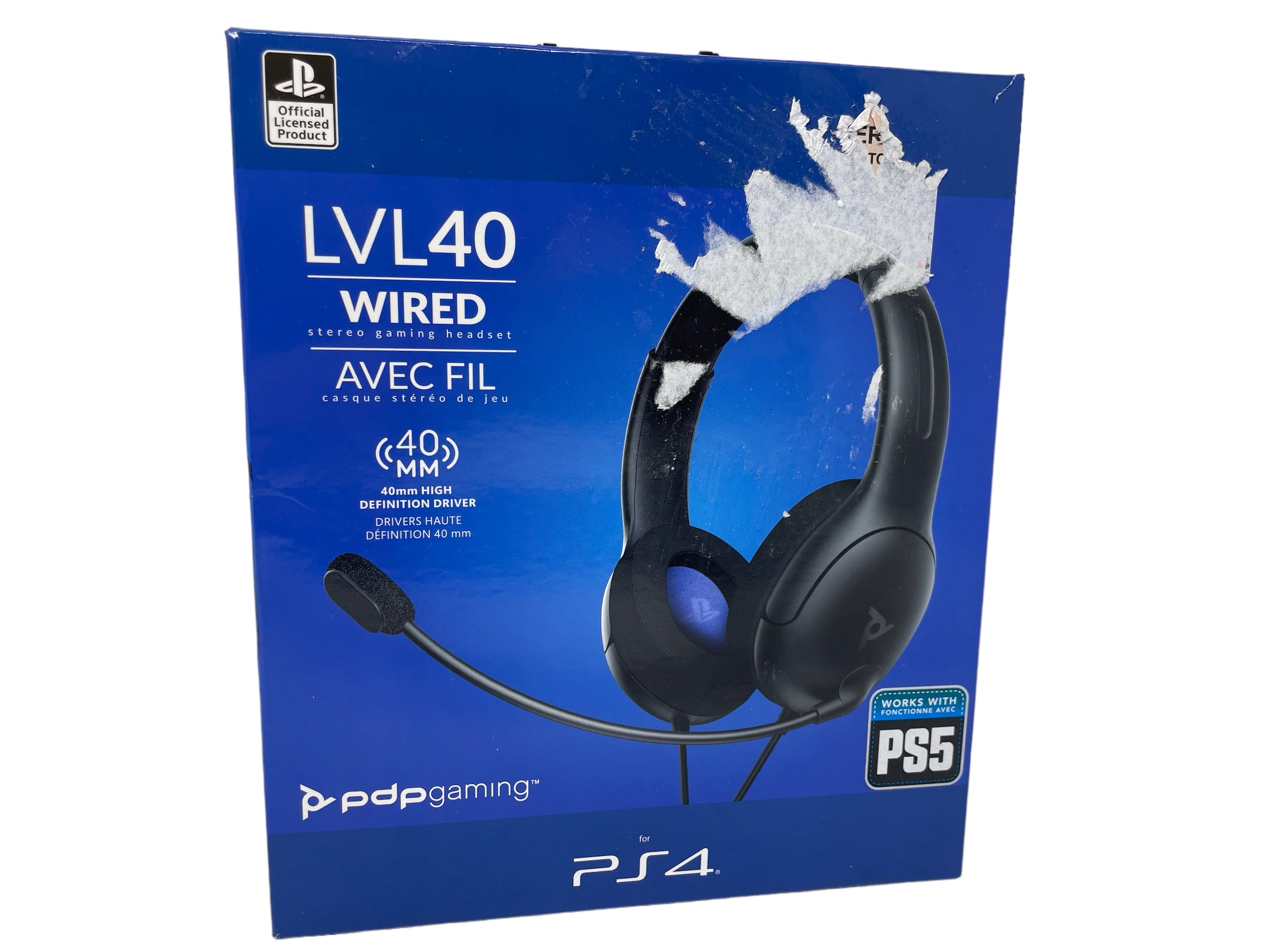 (B) PDP Gaming LVL40 Stereo Kopfhörer mit Mic für PlayStation, PS4, PS5 schwarz