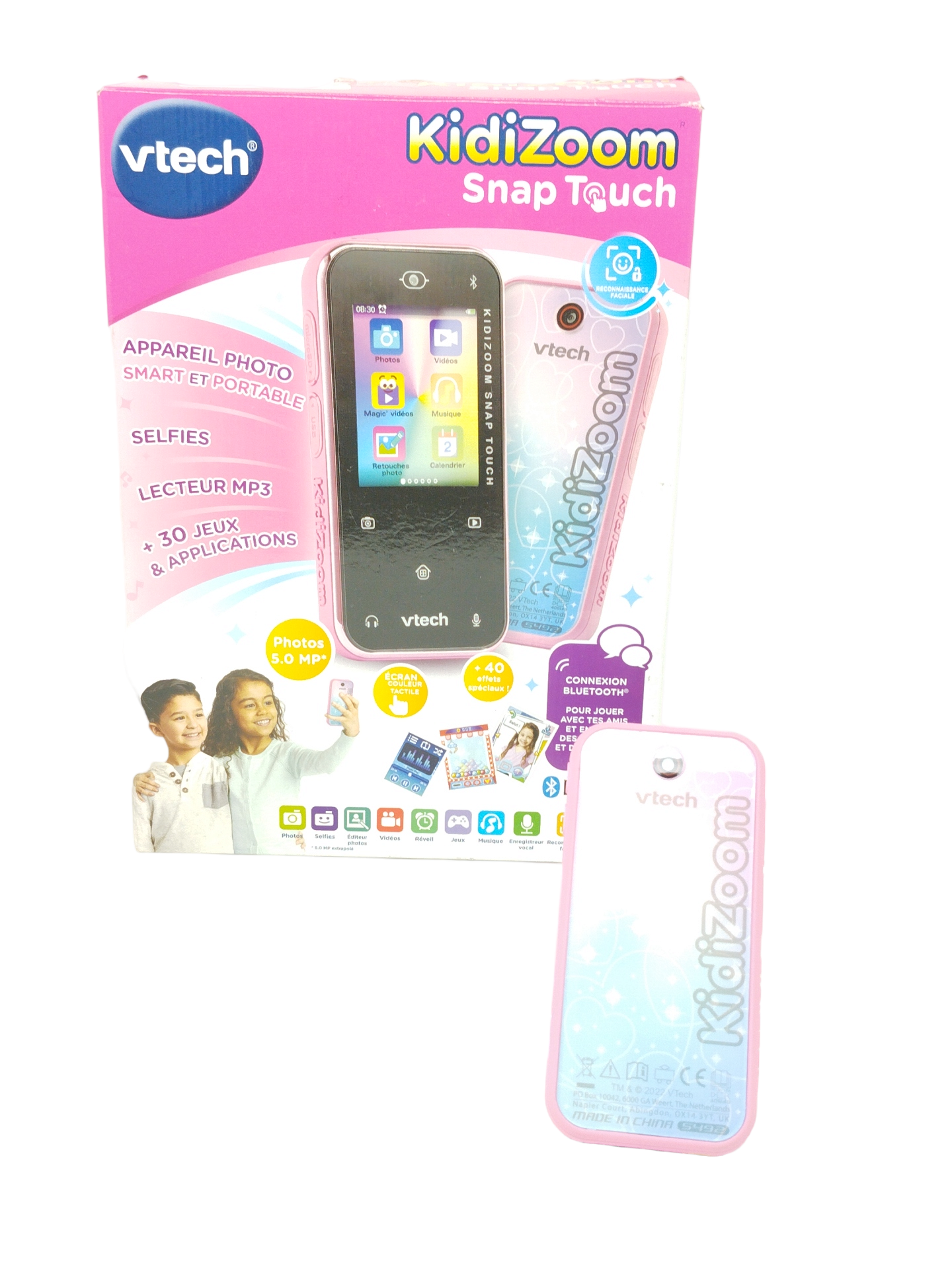 (G1) Vtech 80-549254 KidiZoom Snap Touch pink Kinderkamera, Mehrfarbig