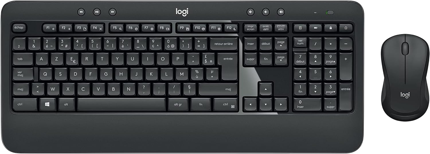 (G1)  Logitech MK540 Advanced Kabelloses Tastatur-Maus-Set, 2.4 GHz Wireless Verbindung via Unifying USB-Empfänger, 3-Jahre Akkulaufzeit, Für Windows und Ch