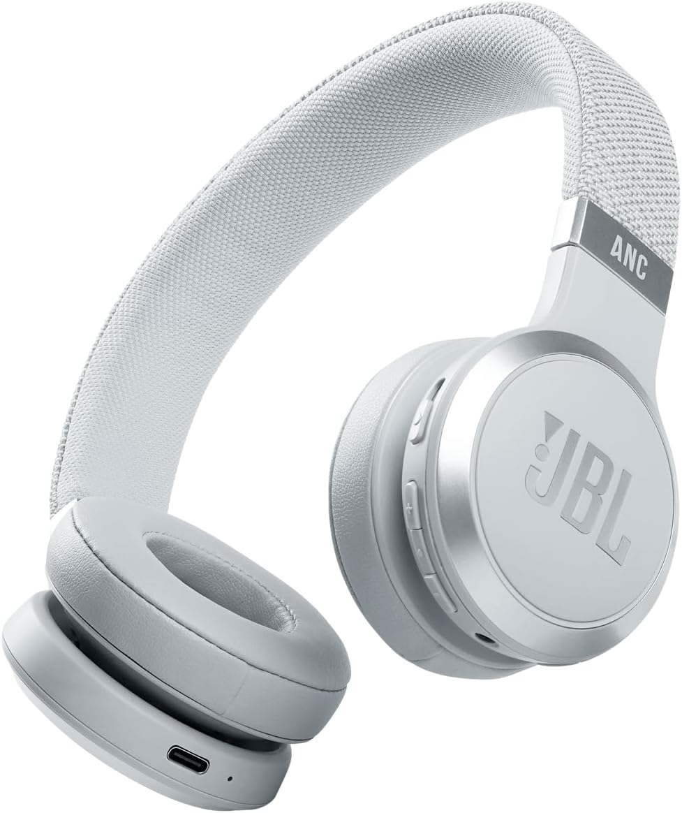 (G1) JBL Live 460NC kabelloser On-Ear Bluetooth-Kopfhörer in Weiß