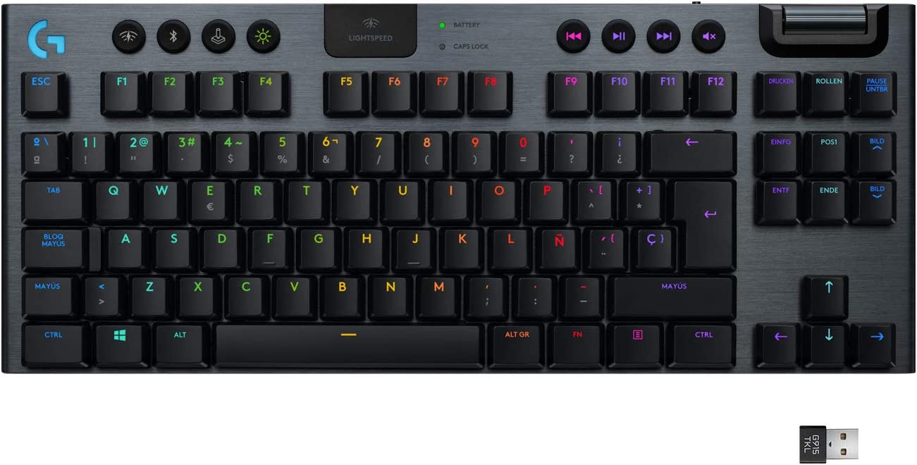 (G4) Logitech G915 LIGHTSPEED TKL kabellose mechanische Gaming-Tastatur ES QWERTY