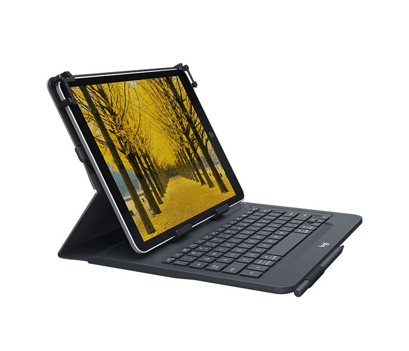 (G1) Logitech Universal Folio Tablet-Hülle mit Kabelloser Tastatur, Bluetooth